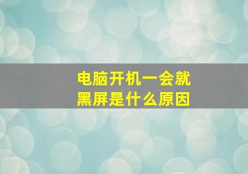 电脑开机一会就黑屏是什么原因