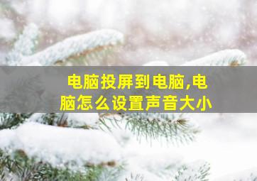 电脑投屏到电脑,电脑怎么设置声音大小