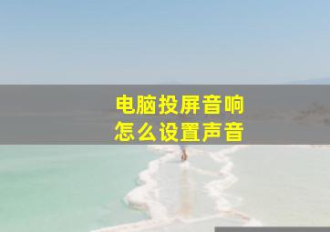 电脑投屏音响怎么设置声音