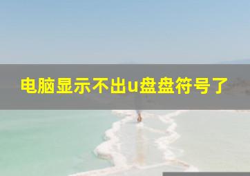 电脑显示不出u盘盘符号了