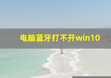 电脑蓝牙打不开win10