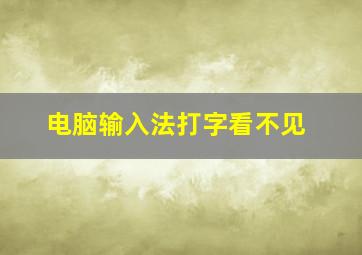 电脑输入法打字看不见