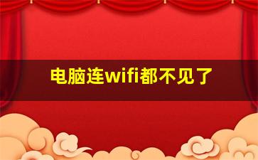 电脑连wifi都不见了