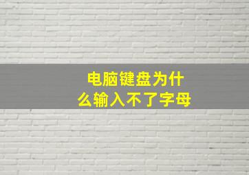 电脑键盘为什么输入不了字母