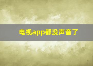 电视app都没声音了