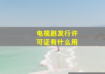 电视剧发行许可证有什么用