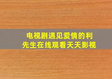 电视剧遇见爱情的利先生在线观看天天影视