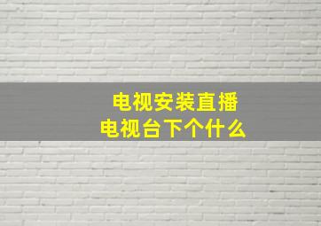 电视安装直播电视台下个什么