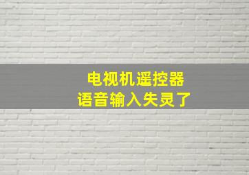 电视机遥控器语音输入失灵了