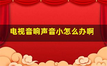 电视音响声音小怎么办啊