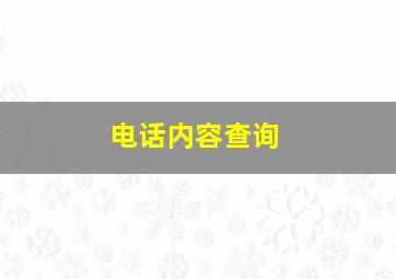 电话内容查询