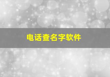 电话查名字软件