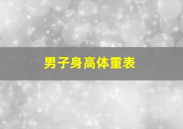 男子身高体重表