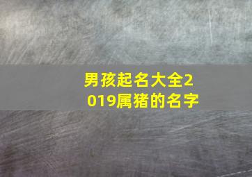 男孩起名大全2019属猪的名字