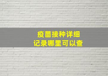 疫苗接种详细记录哪里可以查