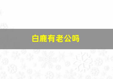 白鹿有老公吗