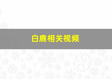 白鹿相关视频