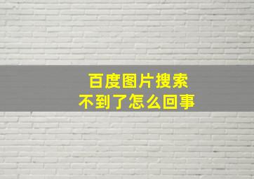 百度图片搜索不到了怎么回事