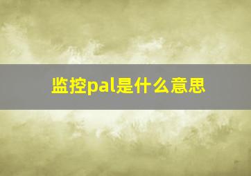 监控pal是什么意思