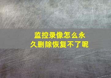 监控录像怎么永久删除恢复不了呢