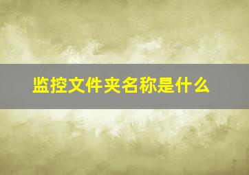 监控文件夹名称是什么