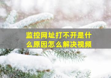 监控网址打不开是什么原因怎么解决视频