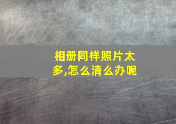 相册同样照片太多,怎么清么办呢