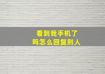 看到我手机了吗怎么回复别人