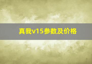 真我v15参数及价格