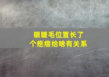 眼睫毛位置长了个疙瘩给啥有关系