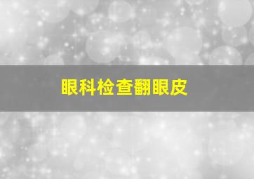 眼科检查翻眼皮