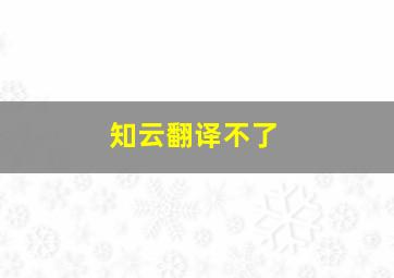 知云翻译不了