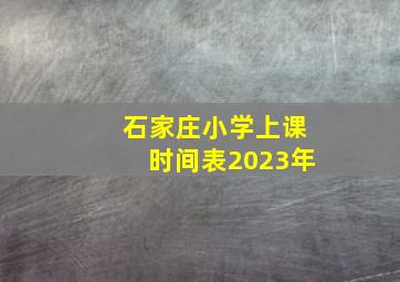 石家庄小学上课时间表2023年