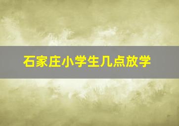 石家庄小学生几点放学