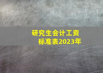 研究生会计工资标准表2023年