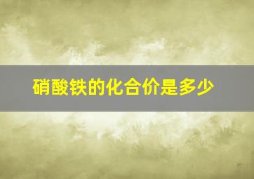 硝酸铁的化合价是多少