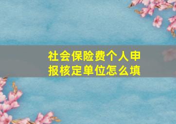 社会保险费个人申报核定单位怎么填