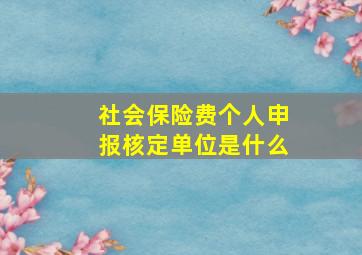 社会保险费个人申报核定单位是什么