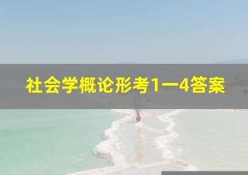 社会学概论形考1一4答案