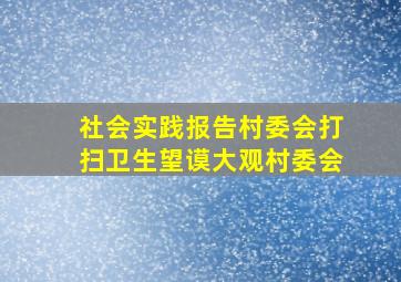 社会实践报告村委会打扫卫生望谟大观村委会