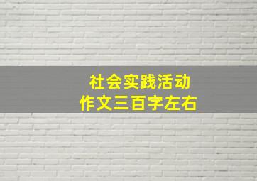 社会实践活动作文三百字左右