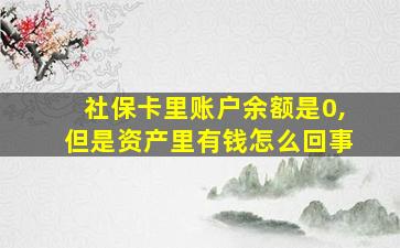 社保卡里账户余额是0,但是资产里有钱怎么回事