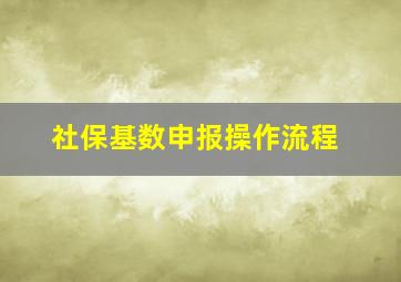 社保基数申报操作流程