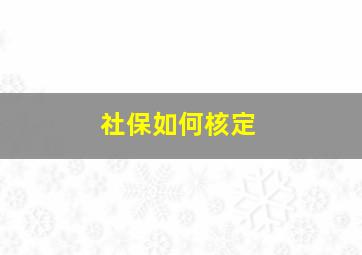 社保如何核定