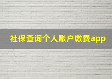 社保查询个人账户缴费app