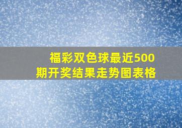 福彩双色球最近500期开奖结果走势图表格