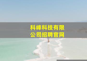 科峰科技有限公司招聘官网