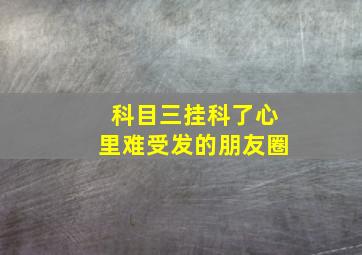 科目三挂科了心里难受发的朋友圈