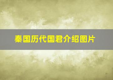 秦国历代国君介绍图片