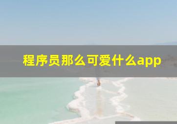 程序员那么可爱什么app